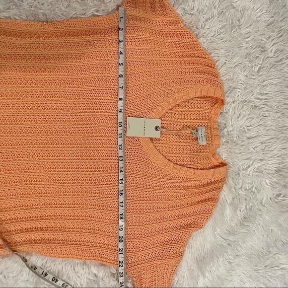 NWT Lucky Brand Peach Knit V Neck Sweater - Picture 7 of 8